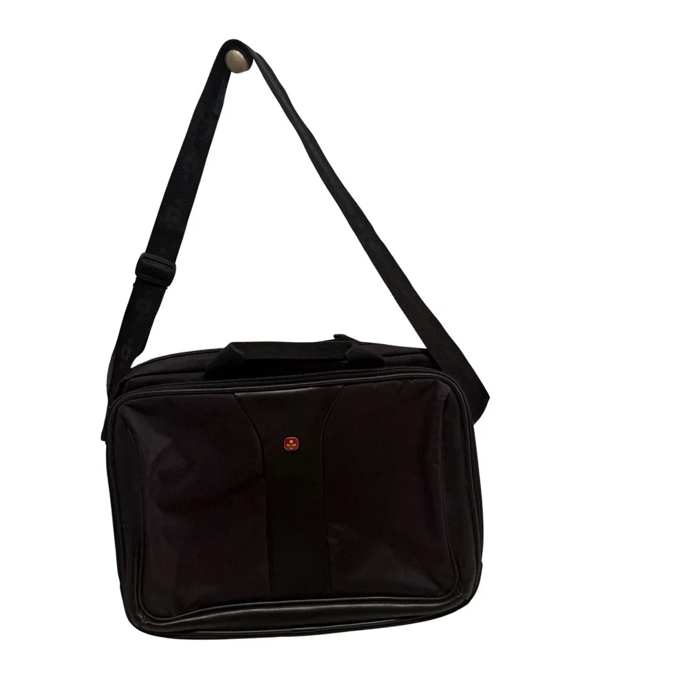 Wenger SwissGear Black Laptop Messenger Bag Briefcase Travel Shoulder‎ Strap